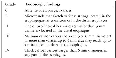 esophageal varices classification